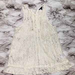 American Eagle Outfitters | Sleeveless Lace Tank Top | Cream | Women's | S